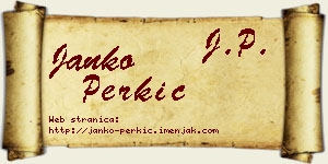 Janko Perkić vizit kartica